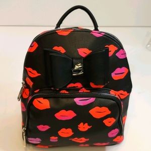 Betsey Johnson mini backpack black w/ kisses 💋